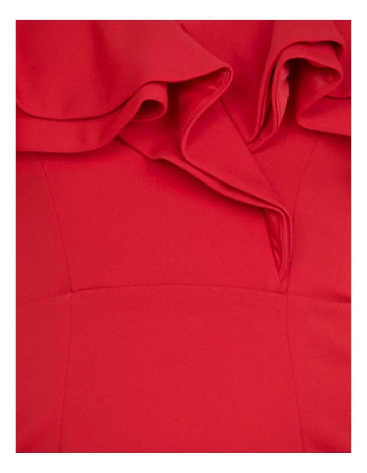 Iris Double Ruffle Mini Dress in Red image 6