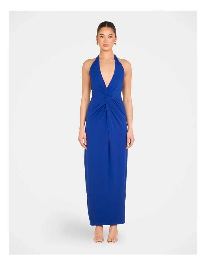 Tirelli Halter Maxi Dress in Blue image 1