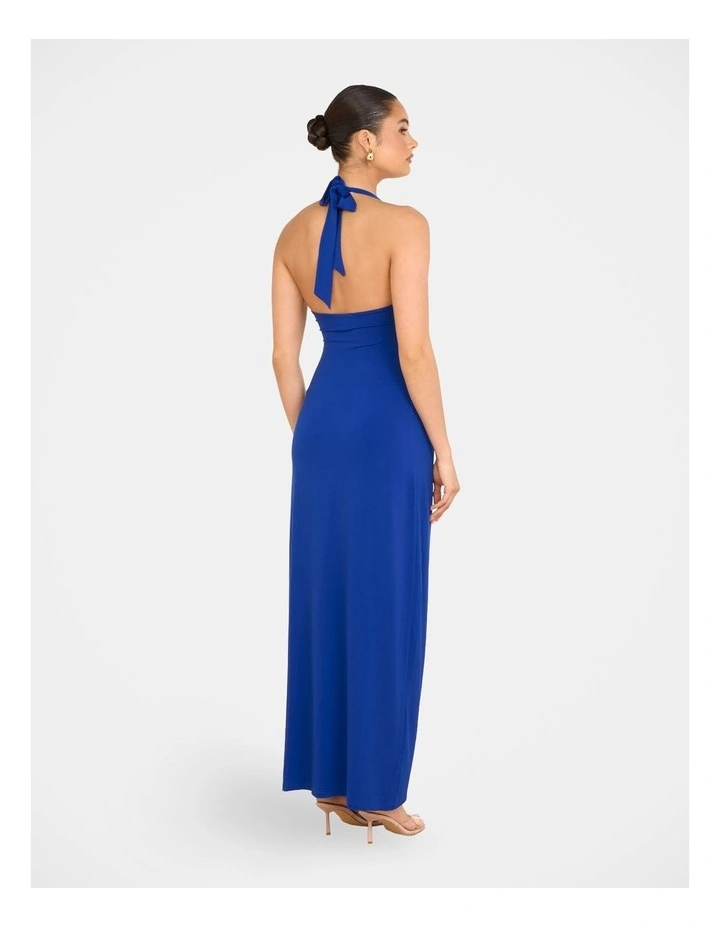 Tirelli Halter Maxi Dress in Blue image 2