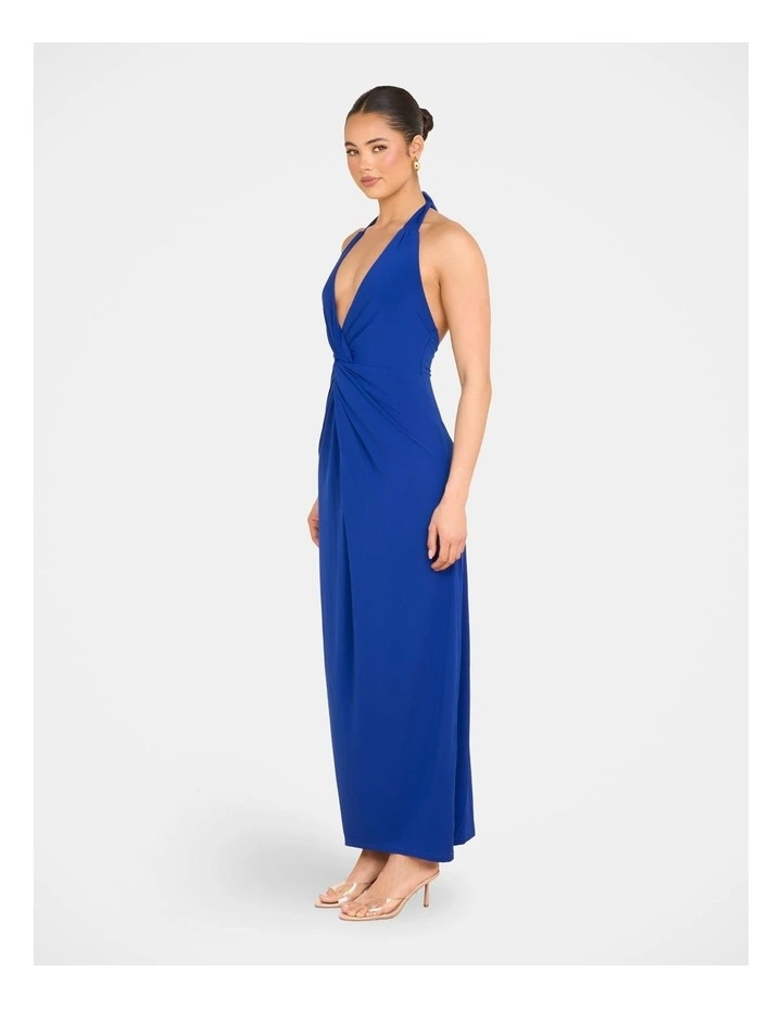 Tirelli Halter Maxi Dress in Blue image 3