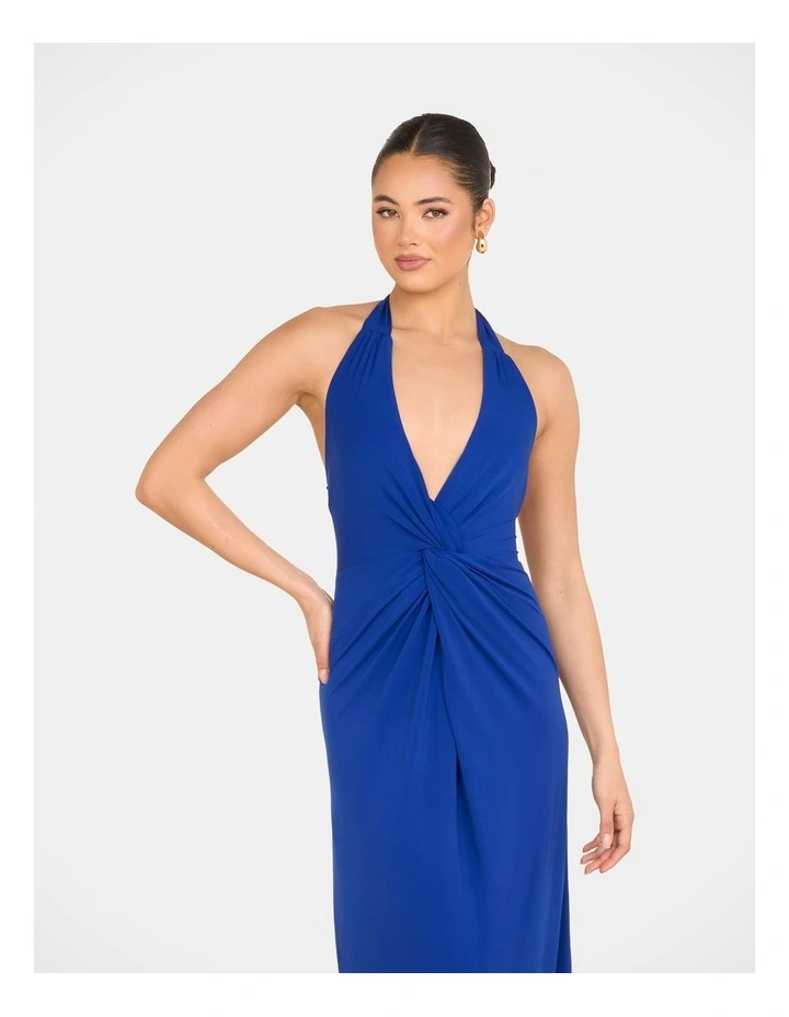 Tirelli Halter Maxi Dress in Blue image 4