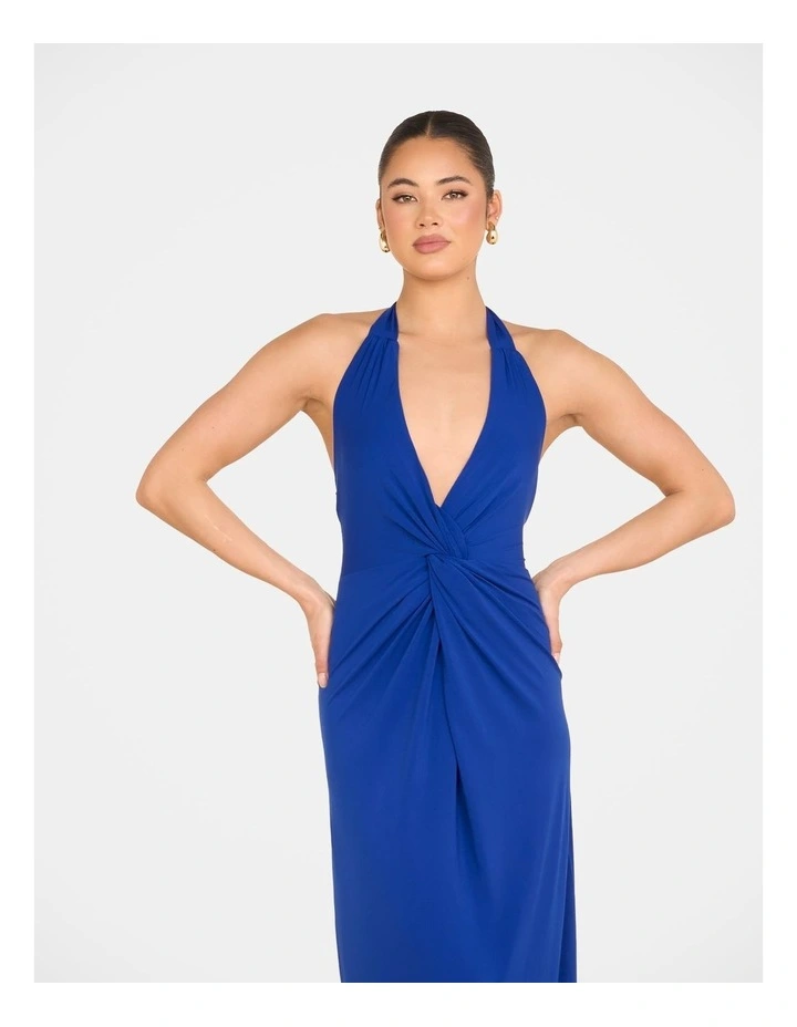 Tirelli Halter Maxi Dress in Blue image 5