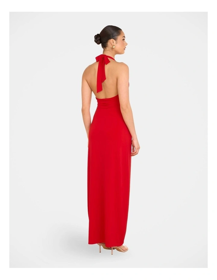 Tirelli Halter Maxi Dress in Red image 2