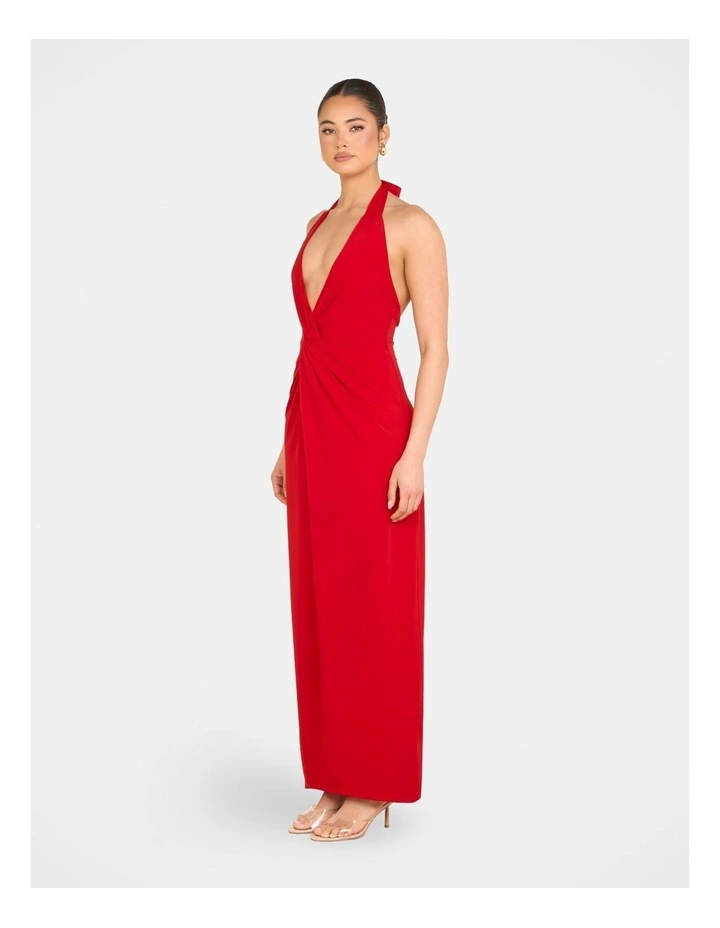 Tirelli Halter Maxi Dress in Red image 3