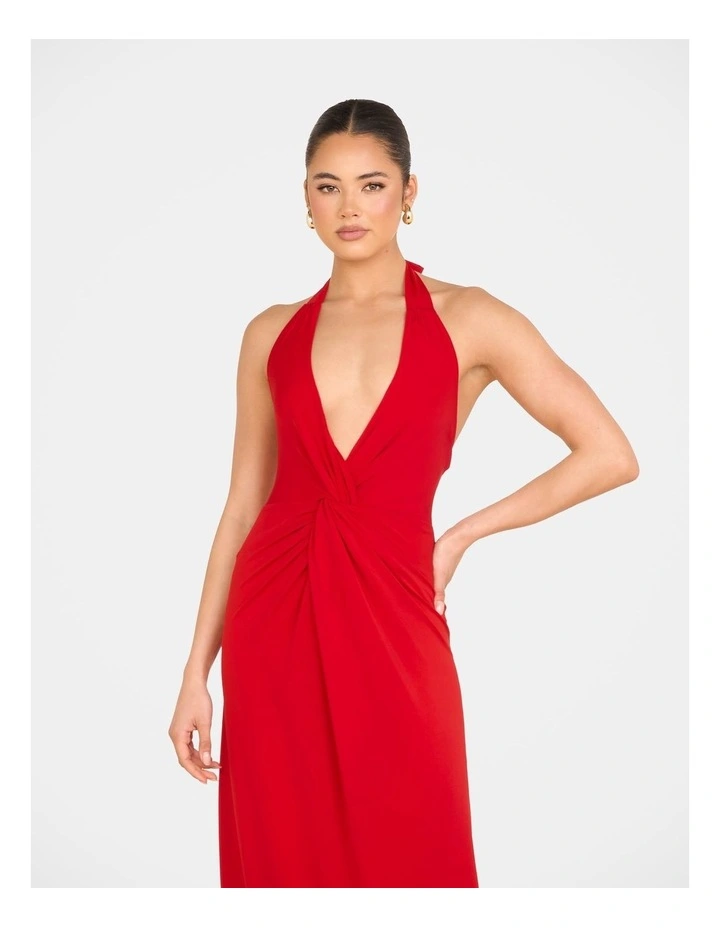 Tirelli Halter Maxi Dress in Red image 5