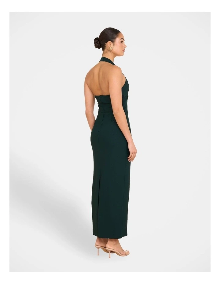 Katara Twist Halter Maxi Dress in Green image 2