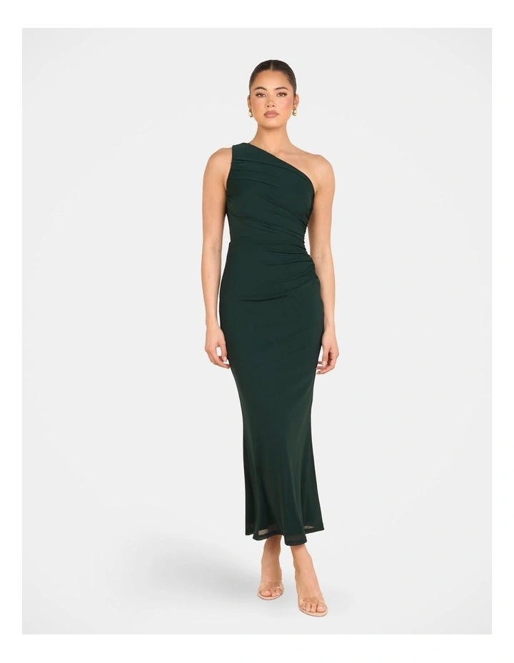 Adelaide One Shoulder Maxi Dress in Green image 1