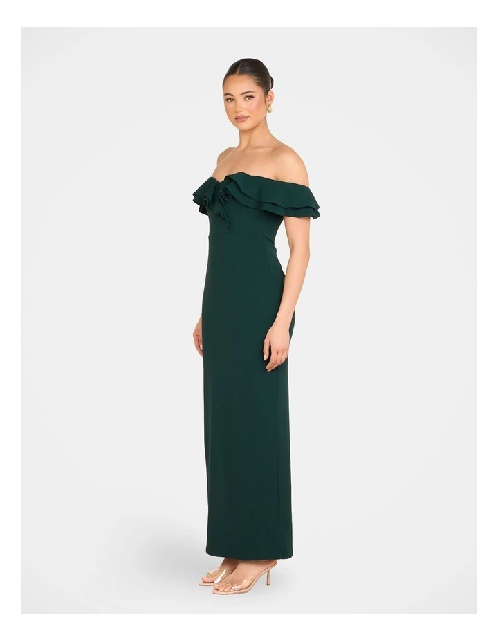 Izabel Double Ruffle Gown in Green image 3