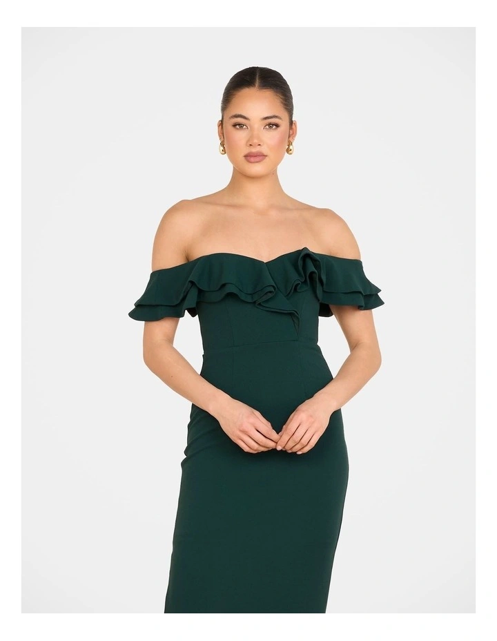 Izabel Double Ruffle Gown in Green image 5