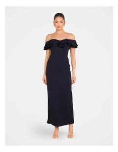 Izabel Double Ruffle Gown in Blue