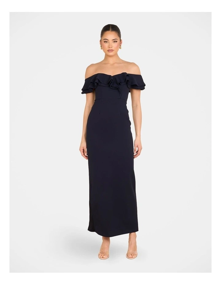 Izabel Double Ruffle Gown in Blue image 1