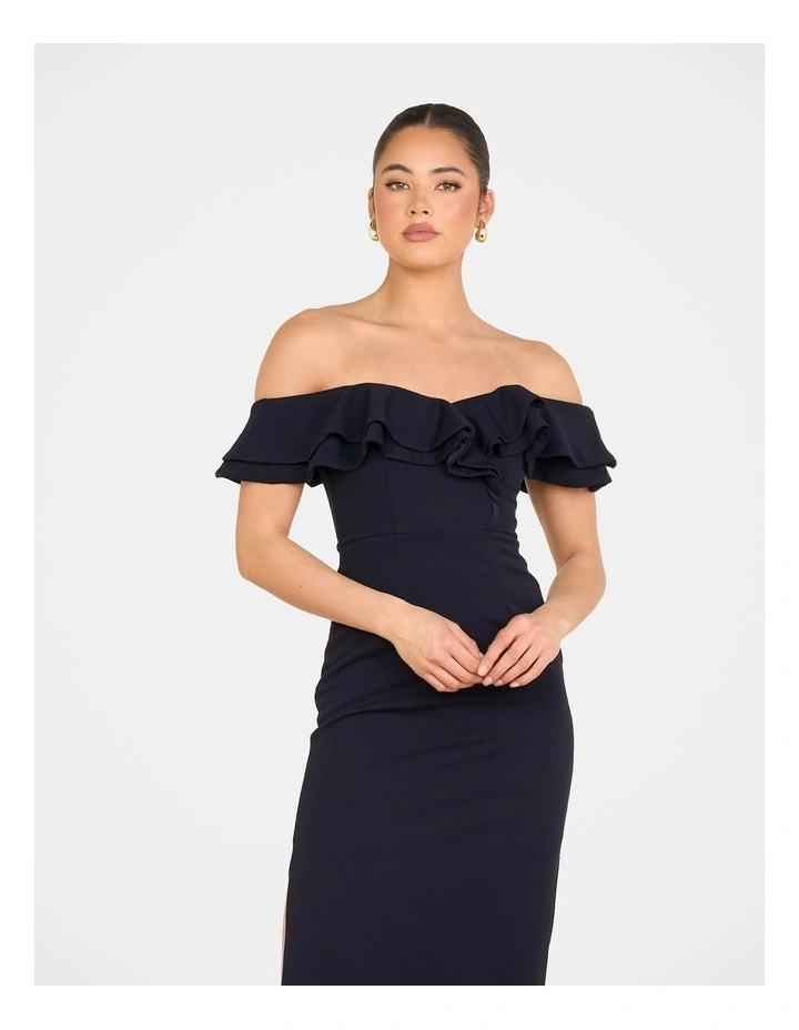 Izabel Double Ruffle Gown in Blue image 5