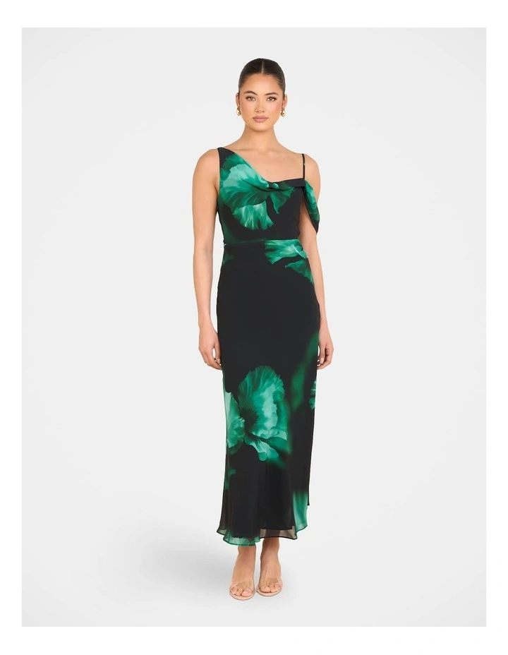 Oakley Cowl Neck Maxi Dress in Green image 1