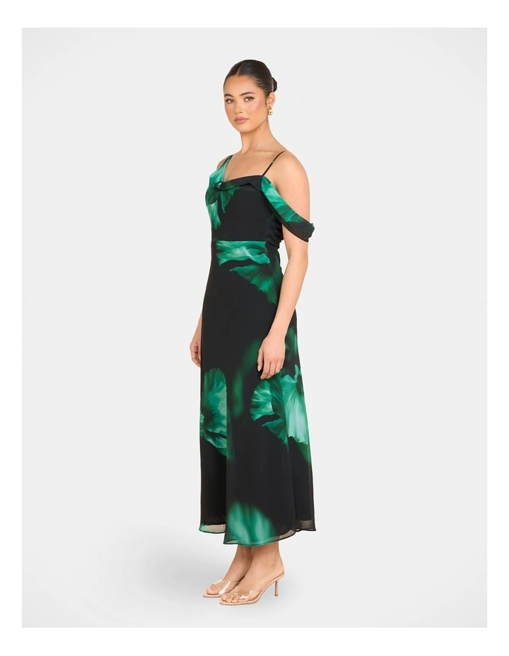Oakley Cowl Neck Maxi Dress in Green image 3