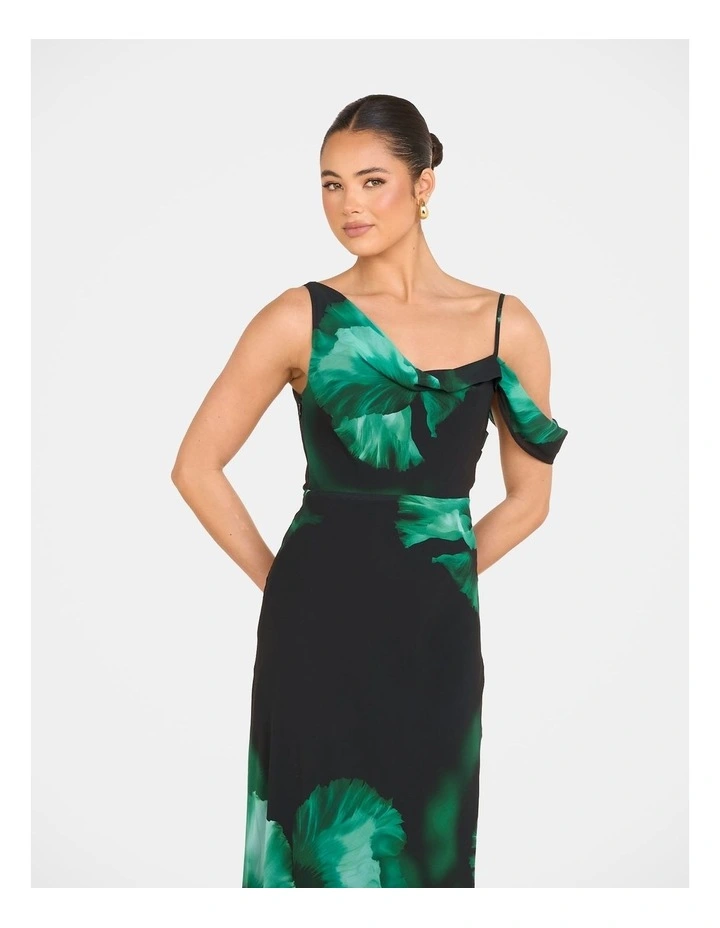 Oakley Cowl Neck Maxi Dress in Green image 5