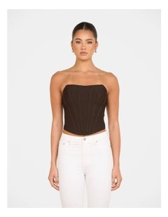 Ascher Bandage Corset Top in Brown