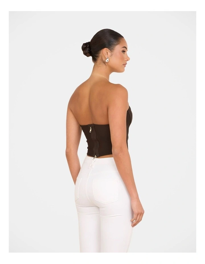 Ascher Bandage Corset Top in Brown image 2