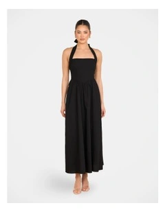 Quina Halter Maxi Dress in Black