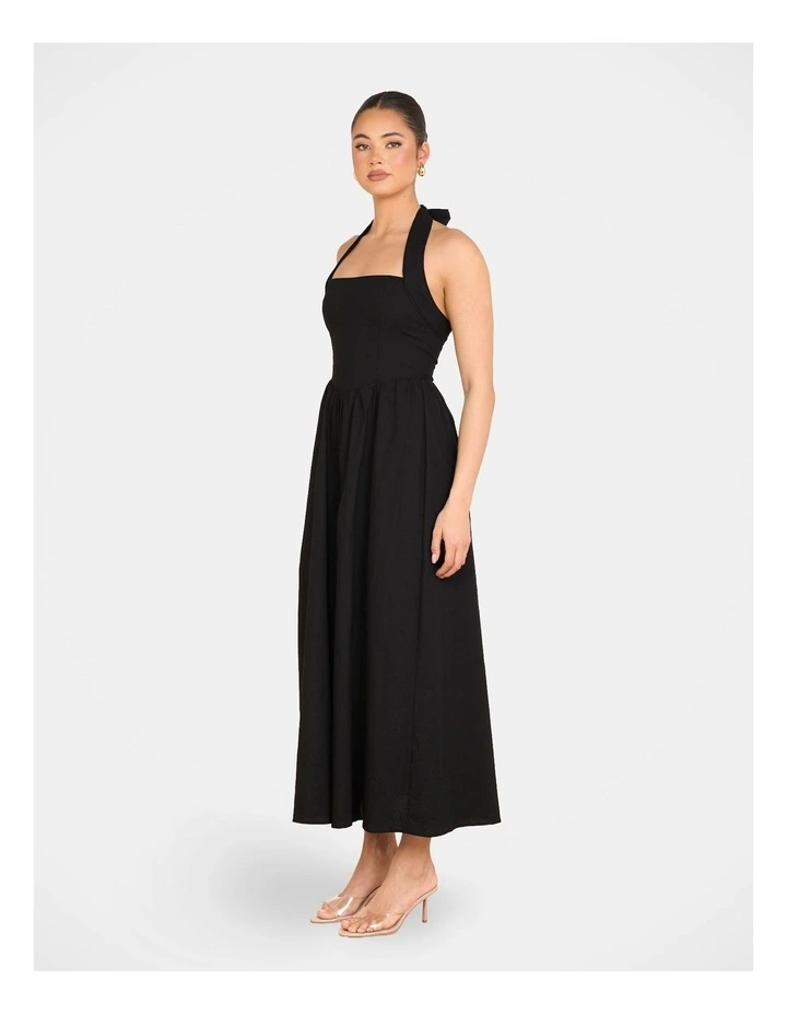 Quina Halter Maxi Dress in Black image 3