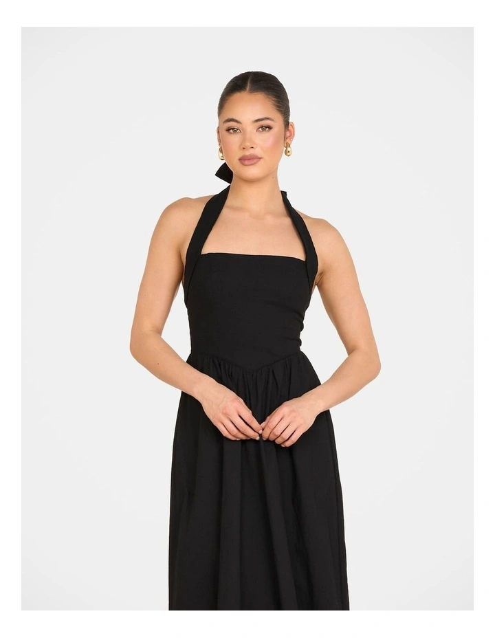 Quina Halter Maxi Dress in Black image 4