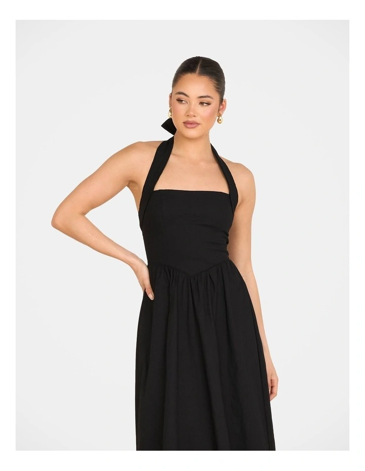 Quina Halter Maxi Dress in Black image 5