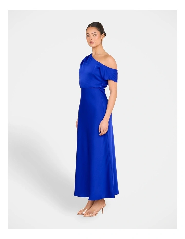 Kyler Asymmetric Neck Dress in Cobalt image 3