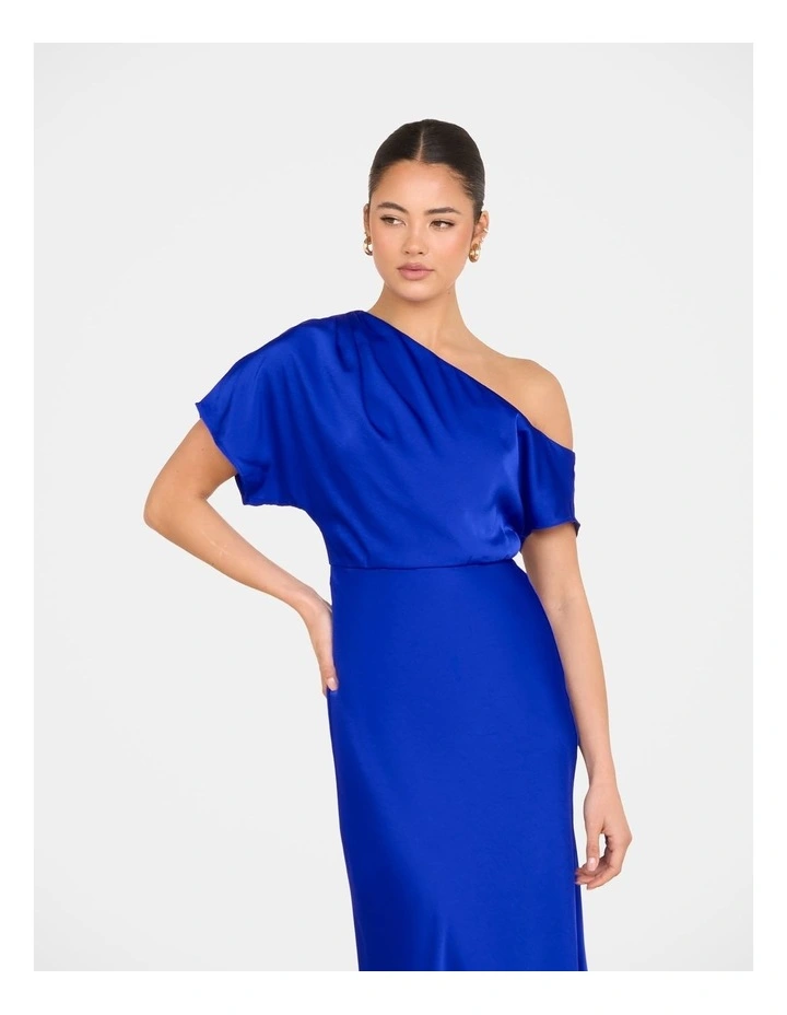 Kyler Asymmetric Neck Dress in Cobalt image 4
