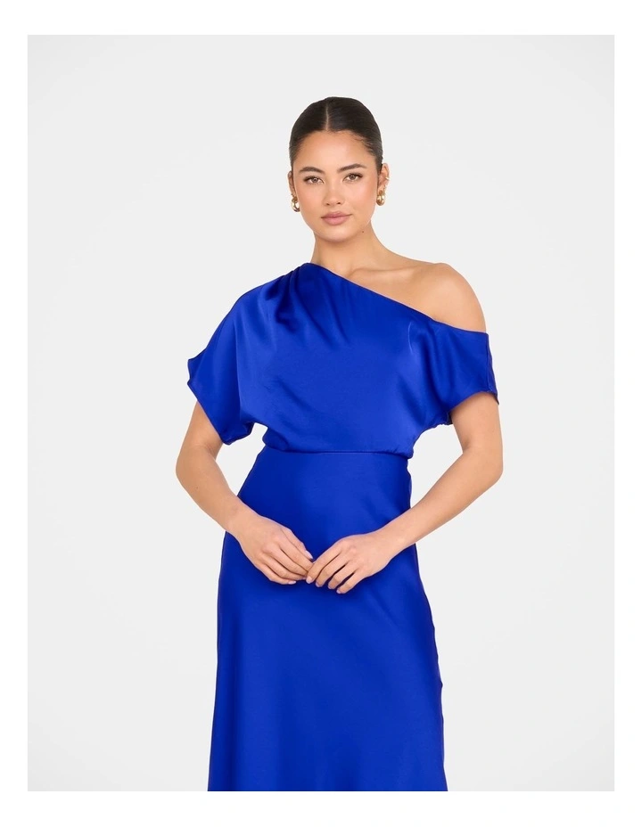 Kyler Asymmetric Neck Dress in Cobalt image 5