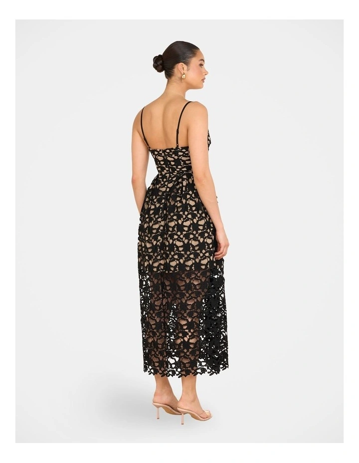 Warna Lace Midi Dress in Blk/Nude image 2