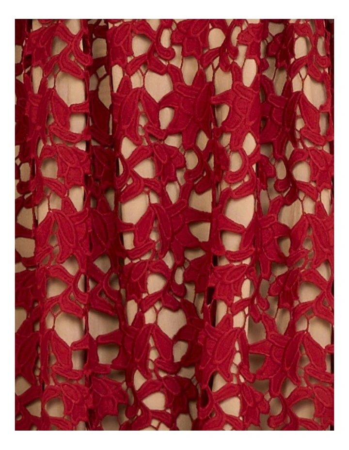 Warna Lace Midi Dress in Burgundy image 6