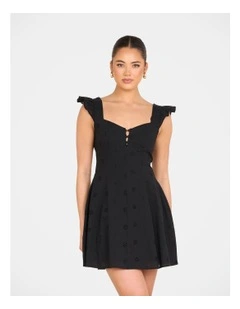 Qianna Broderie Anglaise Dress in Black