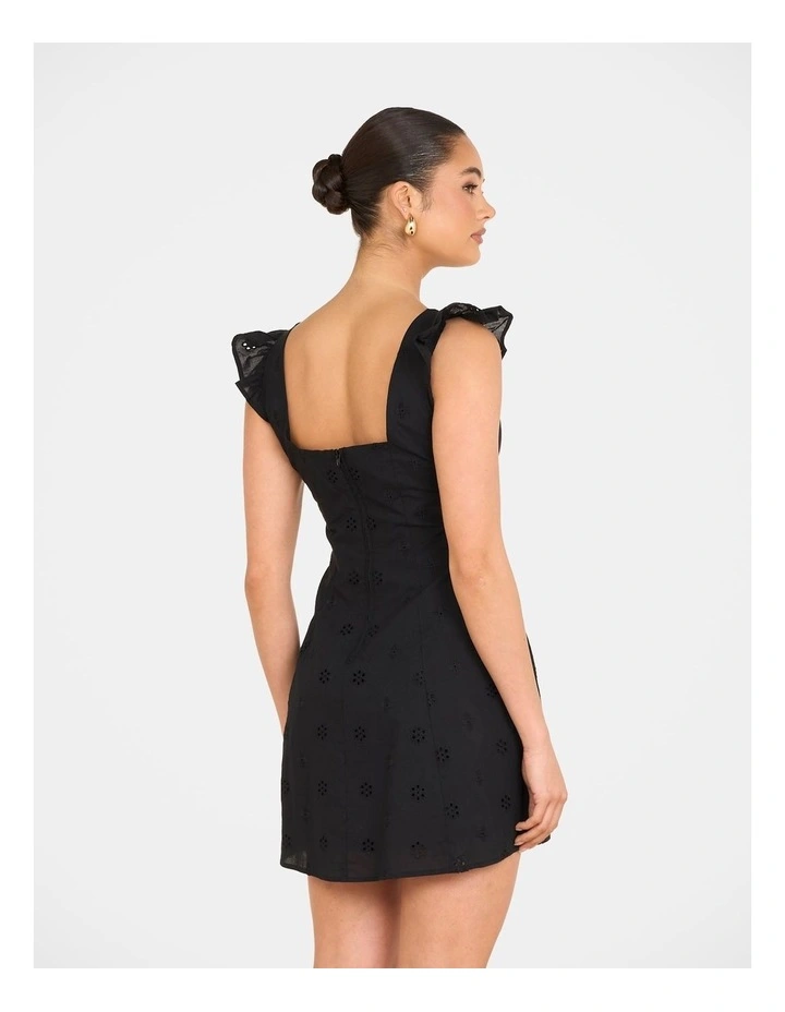 Qianna Broderie Anglaise Dress in Black image 2