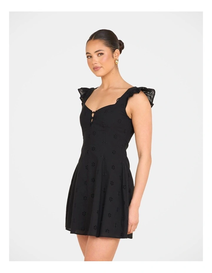 Qianna Broderie Anglaise Dress in Black image 3