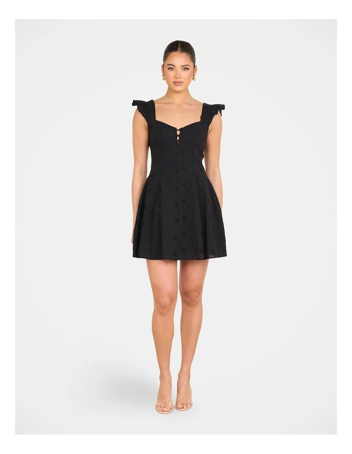 Qianna Broderie Anglaise Dress in Black image 5