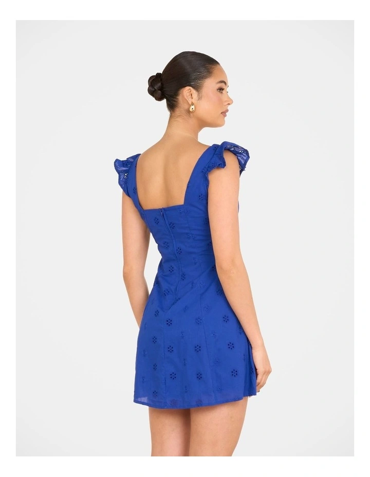Qianna Broderie Anglaise Dress in Blue image 2