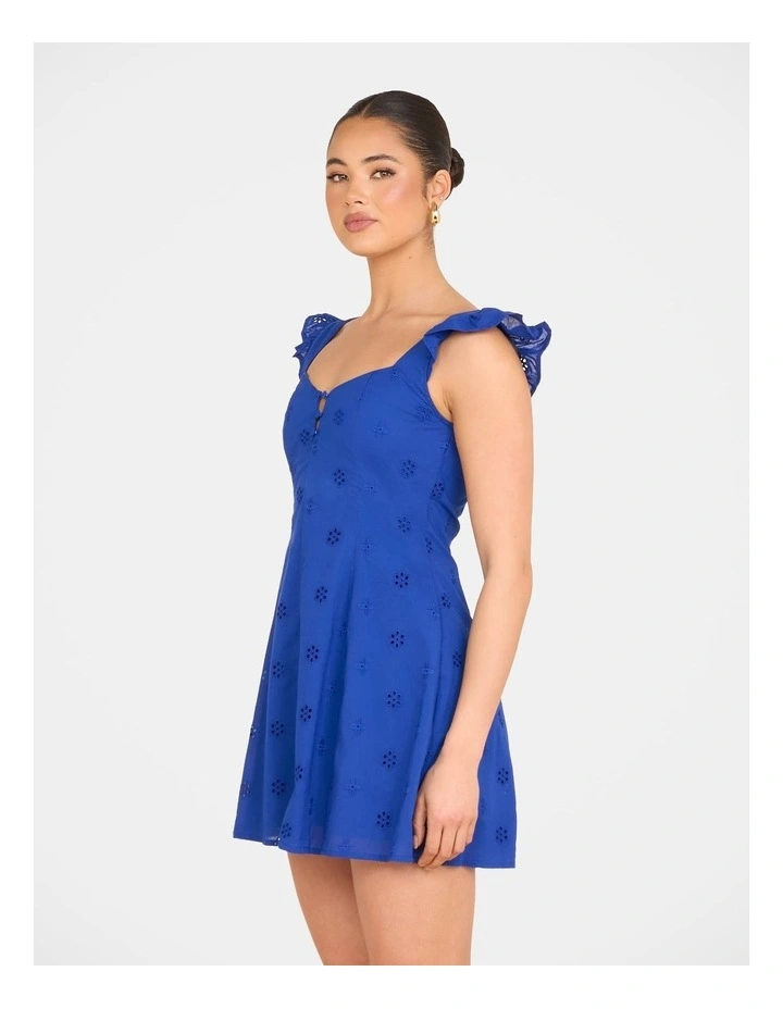Qianna Broderie Anglaise Dress in Blue image 3