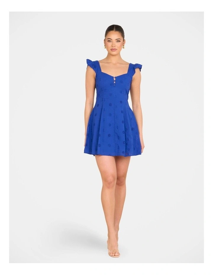 Qianna Broderie Anglaise Dress in Blue image 5