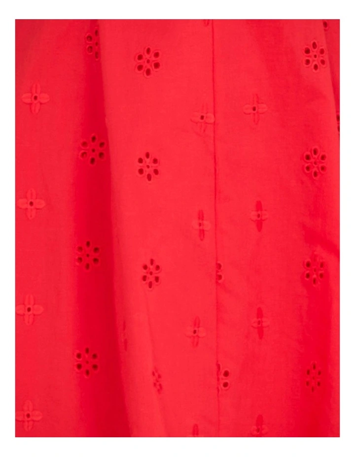 Qianna Broderie Anglaise Dress in Red image 6