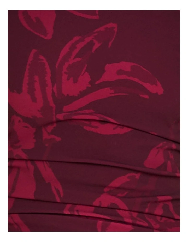 Skyla One Shoulder Midi Dress in Red image 6