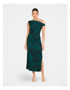 Tabi One Shoulder Midi Dress in Green