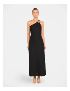 Wilma One Shoulder Maxi Dress in Black