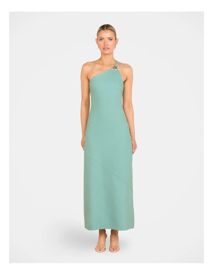Wilma One Shoulder Maxi Dress in Green image 1