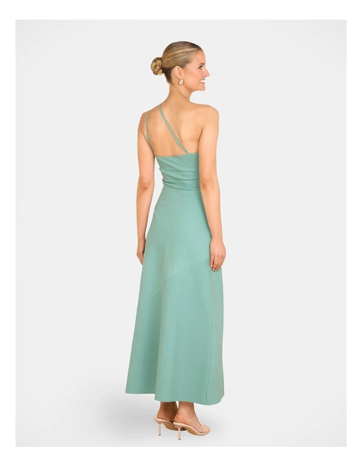 Wilma One Shoulder Maxi Dress in Green image 2