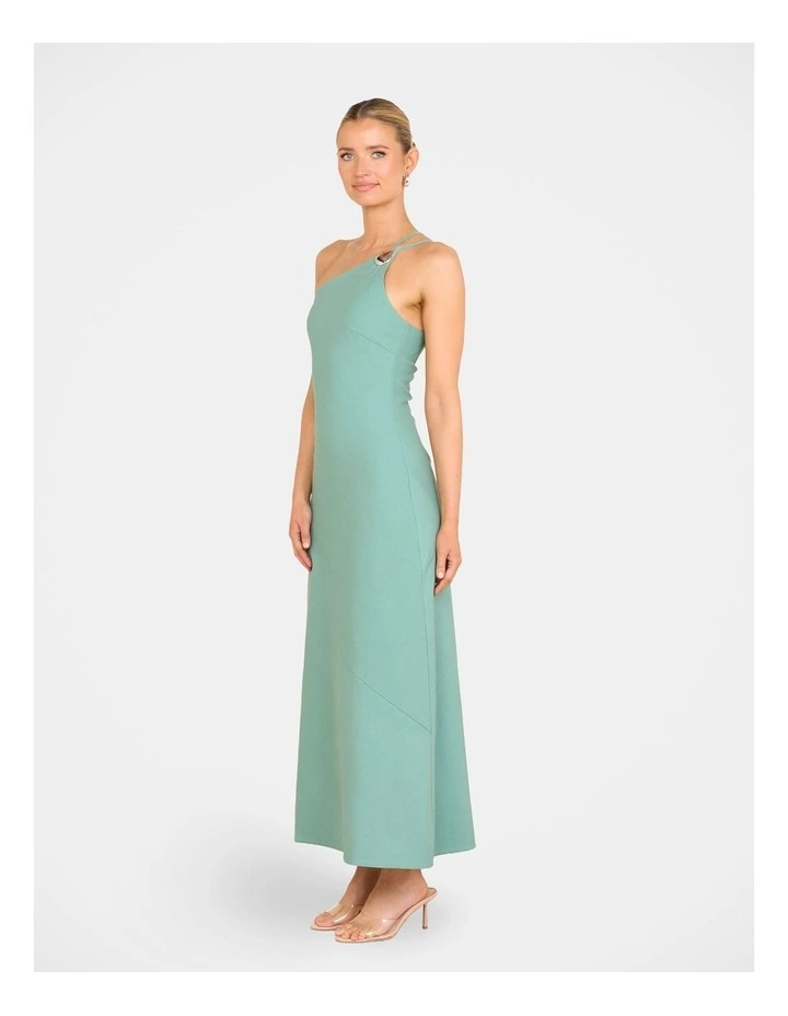 Wilma One Shoulder Maxi Dress in Green image 3