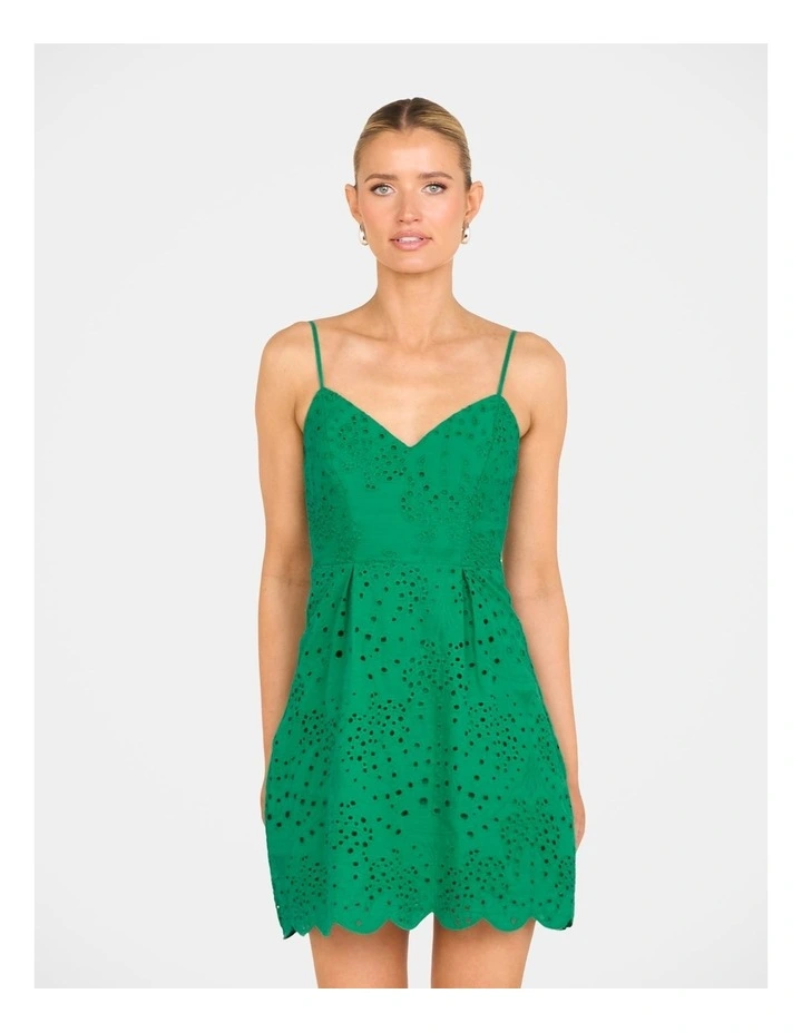 Ena Sleeveless Mini Dress in Green image 1