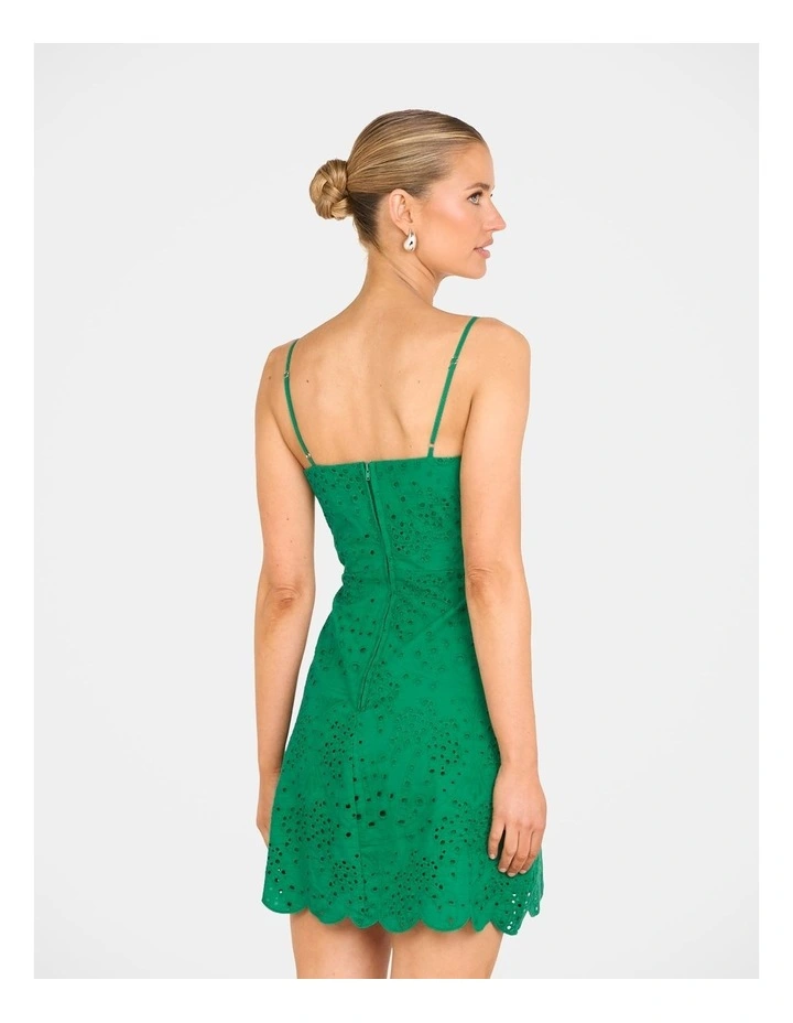 Ena Sleeveless Mini Dress in Green image 2