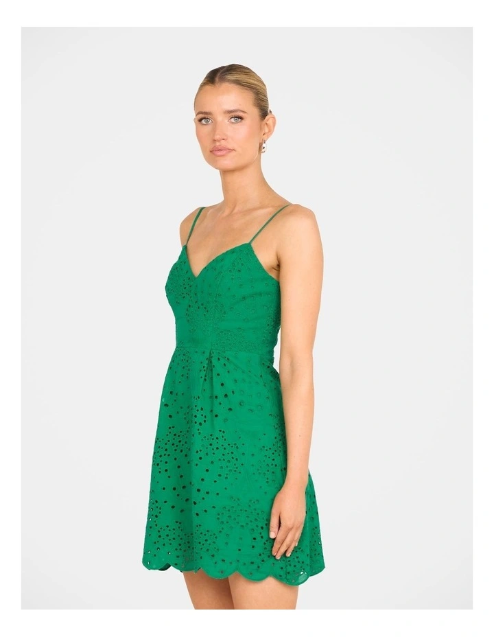 Ena Sleeveless Mini Dress in Green image 3