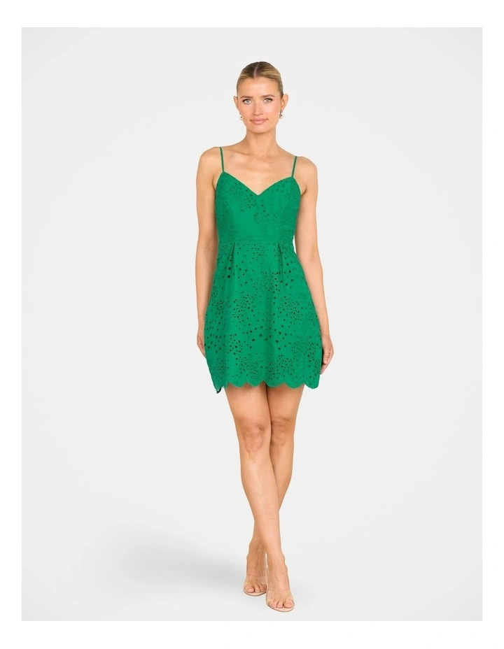 Ena Sleeveless Mini Dress in Green image 5