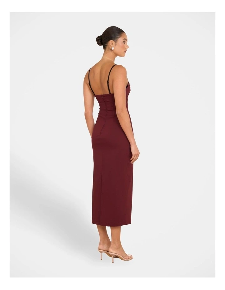 Yolanda Sweetheart Midi Dress in Red image 2