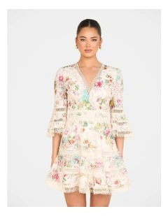 Rory Wrap Front Mini Dress in Multi